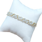 Pulseira Bracelete Dourada Zircônia Noiva Debutante 15 Anos - 18 cm - Dourado - 18 cm