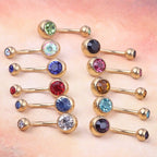 Kit 10 Piercing De Umbigo Dourado Banhado A Ouro 18k