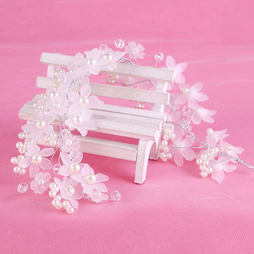 Enfeite Arranjo Tiara Cabelo Noiva Perola Cristal Prata