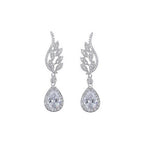 Brinco Noiva Pedra Zirconia Prata Gota Debutante Festa