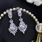 Brinco Verde Madrinha Zirconia Prata Festa Debutante Grande