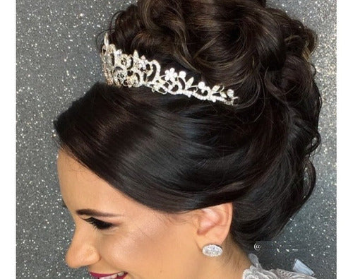 Coroa Tiara Prata Noiva Strass Debutante Barata Com Pente