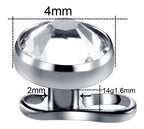 Piercing Microdermal Titânio Pedra Cristal 3mm 4mm 5mm