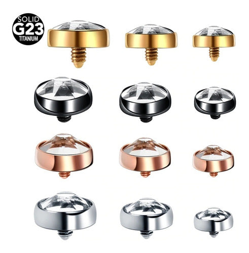 Piercing Microdermal Dourado Ou Prata Pedra 3 Mm Topo