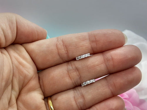 Piercing Cartilagem Brinco Argola Prata Pedra Zirconia 8 Mm