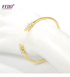 Pulseira Bracelete Dourada Com Zircônia Noiva Debutante Gota