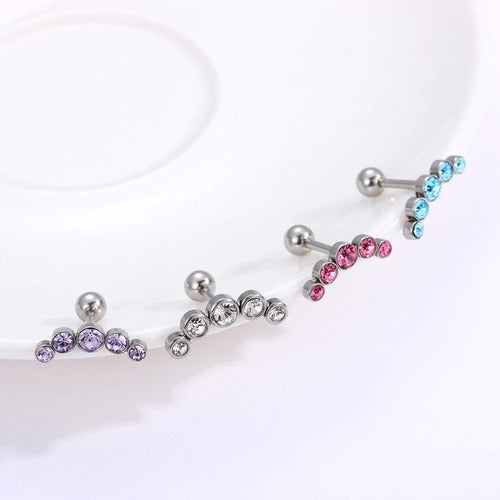 Piercing Cluster Para Helix Cartilagem Pedras De Strass