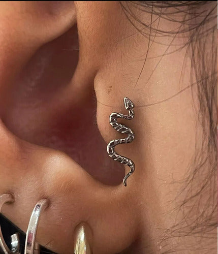 Piercing Tragus Cartilagem Cobra Aço Cirúrgico Helix Conch