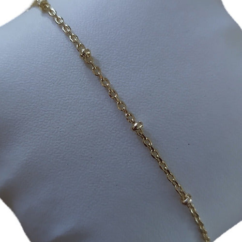Pulseira Infantil Folheada A Ouro 18k Semi Joia Com Bolinhas