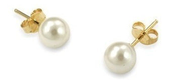 Brinco Perola Pequeno Infantil F. Ouro 18k 6 Mm Com Garantia