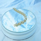 Pulseira Bracelete Dourada Com Zircônia Noiva Debutante Gota