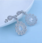 Brinco Noiva Pedra Zirconia Prata Festa Debutante Luxo