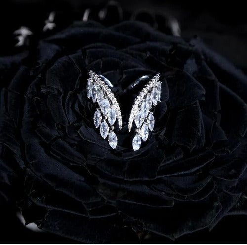 Anel Noiva Pedra Zirconia Festa Prata Ou Dourado Casamento