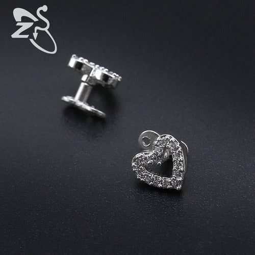 Piercing Microdermal Zirconia Pedra Coração Estrela Cruz Flo