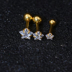 Piercing Tragus Helix Flat Cartilagem Mini Estrela 3 4 5 Mm