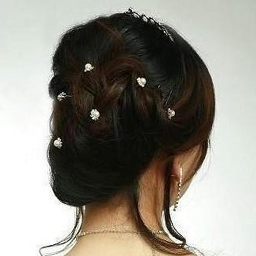 Ponto De Luz Cabelo Strass Pérola Noiva Daminha 20 Pcs
