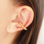 Piercing Argola Orelha Falso Fake Dourado Barato Bolinhas