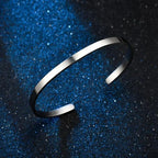 Pulseira Bracelete Prata Preta Aço Inoxidável Inox Liso 6 Mm
