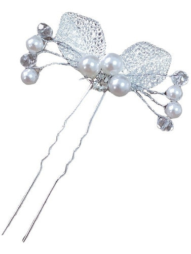 Arranjo Enfeite Aplique Dourado Cabelo Noiva Perola Dama