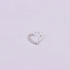 Piercing Daith Coração Prata Love Pedra Zirconia 10 Mm