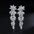 Brinco Noiva Luxo Zirconia Prata Festa Debutante Pendurado