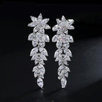 Brinco Noiva Luxo Zirconia Prata Festa Debutante Pendurado