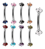 Piercing Sombracelha Banana Aço Cirúrgic Pedra Zircônia 3 Mm