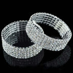 Pulseira Bracelete Prata Com Strass Noiva Debutante Luxo