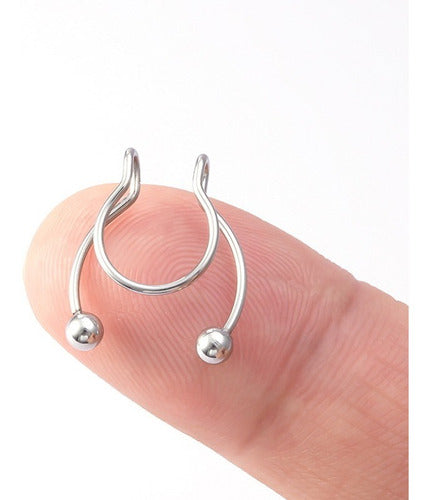 Piercing Nariz Septo Argola Falso Dourado Prata Preto Aço
