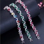 Pulseira Bracelete Prata Ou Dourada Zircônia Noiva Debutante