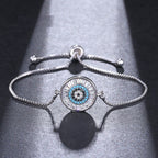 Pulseira Bracelete Prata Com Zircônia Olho Grego Presente