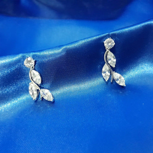 Conjunto Colar E Brinco Noiva Zircônia Prata Festa Debutante