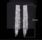 Brinco De Strass Noiva Prata Pendurado Festa Luxo 15 Anos
