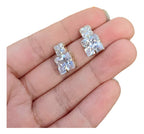 Brinco Zirconia Noiva Dourado Folheado A Ouro 18k Semi Joia Com Garantia Pequeno Quandrado Barato Delicado