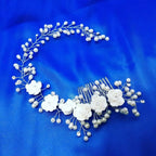 Tiara Enfeite Arranjo Cabelo Noiva Dama Perola Flor Strass