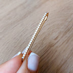 Piercing Fake Transversal Micro Zircônia Folheado Ouro 18k