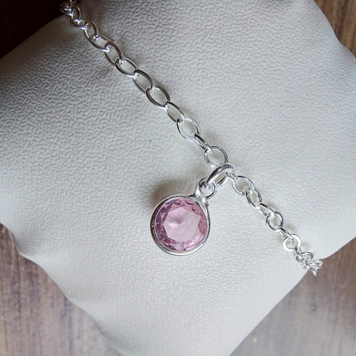 Pulseira Bracelete Prata 925 Legítima Pedra Zirconia Pt Luz