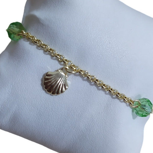 Pulseira Pingentes Fundo Do Mar Folheado Ouro Semi Joia