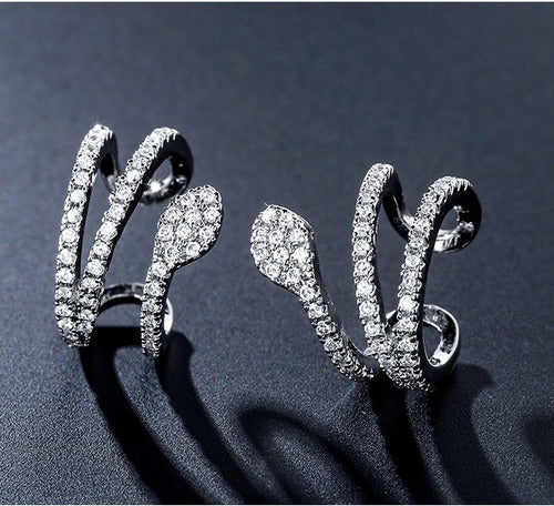 Piercing Argola Falso Fake Pressão Pedra Zircônia Orelha