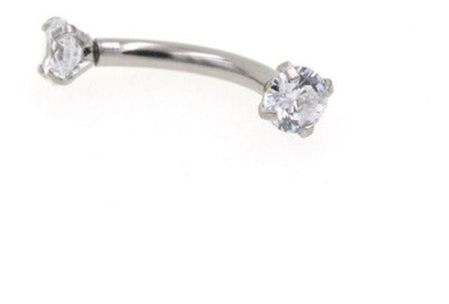 Piercing Sombracelha Banana Aço Cirúrgic Pedra Zircônia 3 Mm