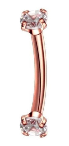 Piercing Sombracelha Banana Aço Cirúrgic Pedra Zircônia 3 Mm