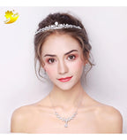 Coroa Tiara Cabelo Noiva Prata Princesa Zirconia Strass Gota