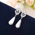 Brinco Pérola E Zirconia Noiva Pequeno Delicado Prata Br-148 Prateado