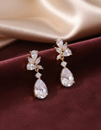 Brinco Noiva Dourado Zirconia Pendurado Debutante Luxo Gota Dourado