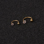 Piercing Ferradura Nariz Cartilagem Pedra Zirconia Aço Cirúr