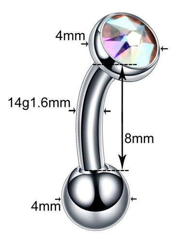 Piercing Íntimo Christina Genital Pedra Cristal 100% Titânio