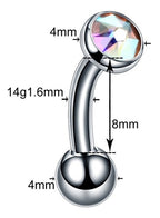 Piercing Íntimo Christina Genital Pedra Cristal 100% Titânio