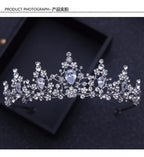Coroa Tiara Arranjo Cabelo Noiva  Zirconia Strass Prata Luxo