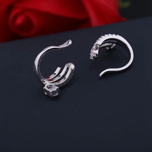 Piercing Argola Falso Fake Pressão Pedra Zircônia Orelha