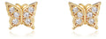 Brinco Borboleta Zirconia Dourado Dama Daminha Banhado Ouro